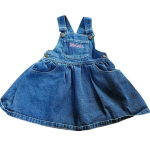 Little Levi’s Jean jumper, adjustable straps, full skirt, pockets, red tab, sz 4